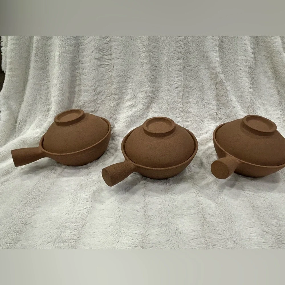 Three Williams Sonoma Bret Bortner design clay pots
